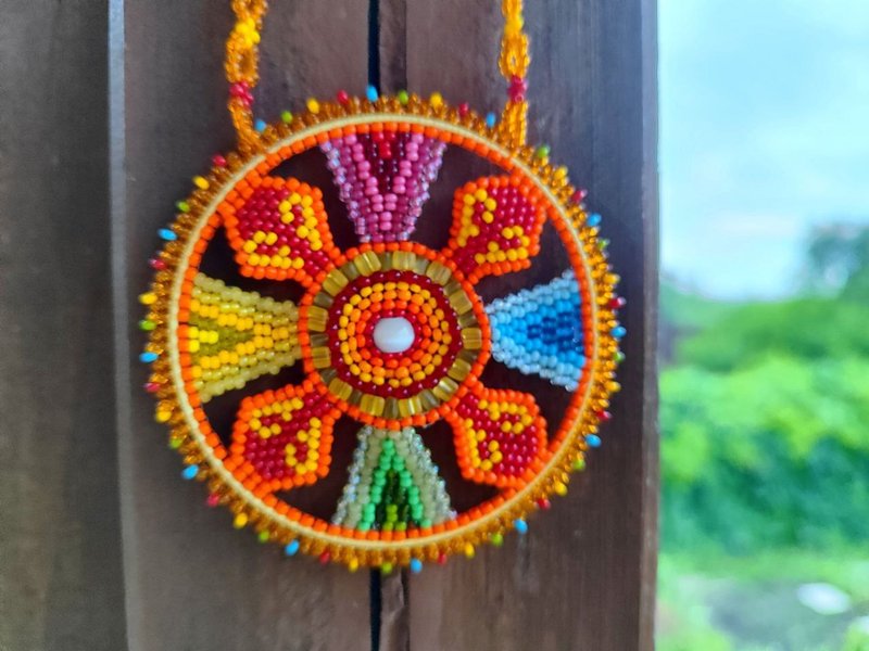 Bright summer beaded necklace pendant - 項鍊 - 玻璃 