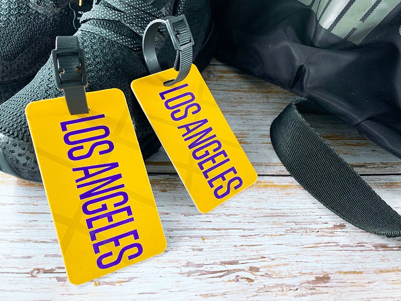 LA Basketball Luggage Tag Set - Luggage Tags - Plastic Yellow
