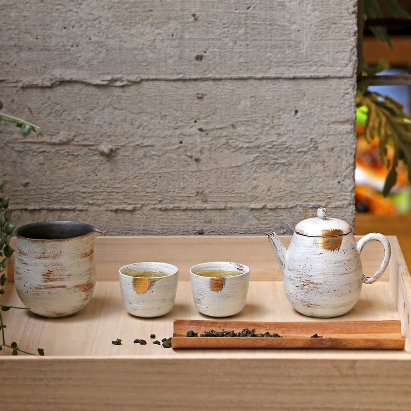 Golden Sunrise Gift Set(4PCS) - Teapots & Teacups - Pottery Green