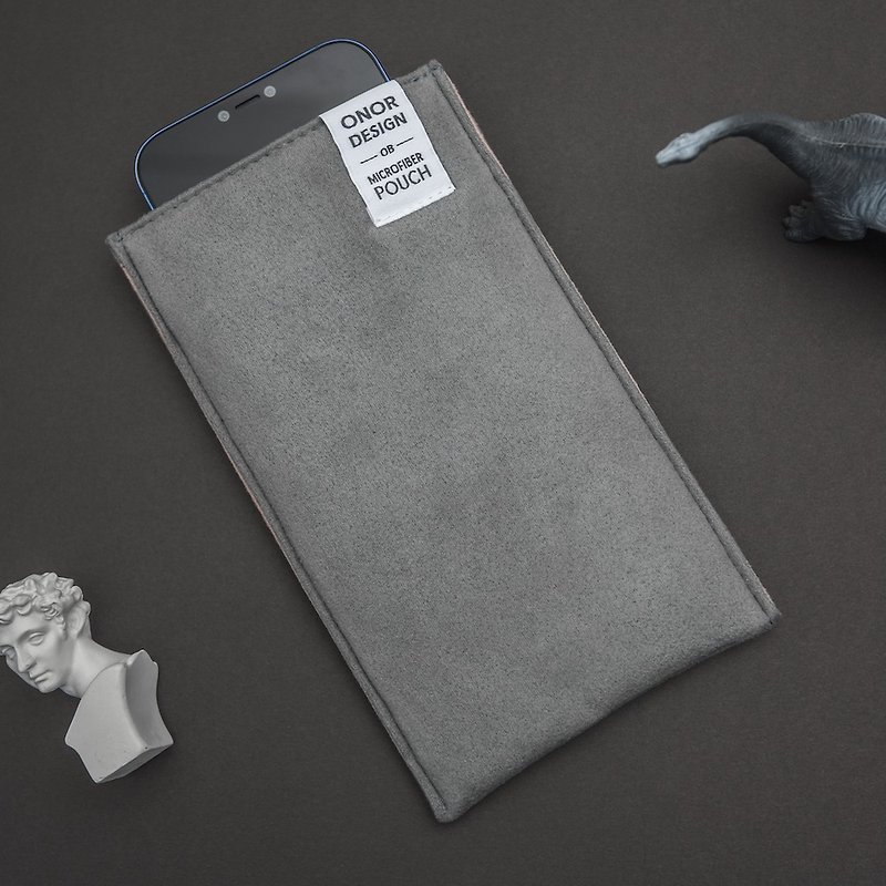 Ob3 wipeable screen mobile phone case [fog gray milk tea] protective case - Phone Cases - Other Man-Made Fibers Gray