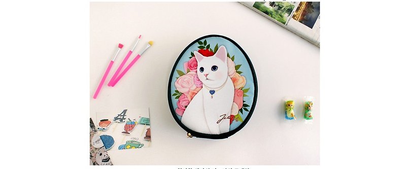 Jetoy, Choo Choo Sweet Cat R Series Cosmetic Bag_Romantic J1302702 - กระเป๋าเครื่องสำอาง - วัสดุกันนำ้ 