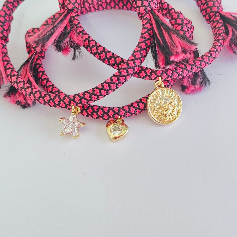 Limited 14K gold-plated rock style adjusting bracelet - สร้อยข้อมือ - โลหะ สีแดง