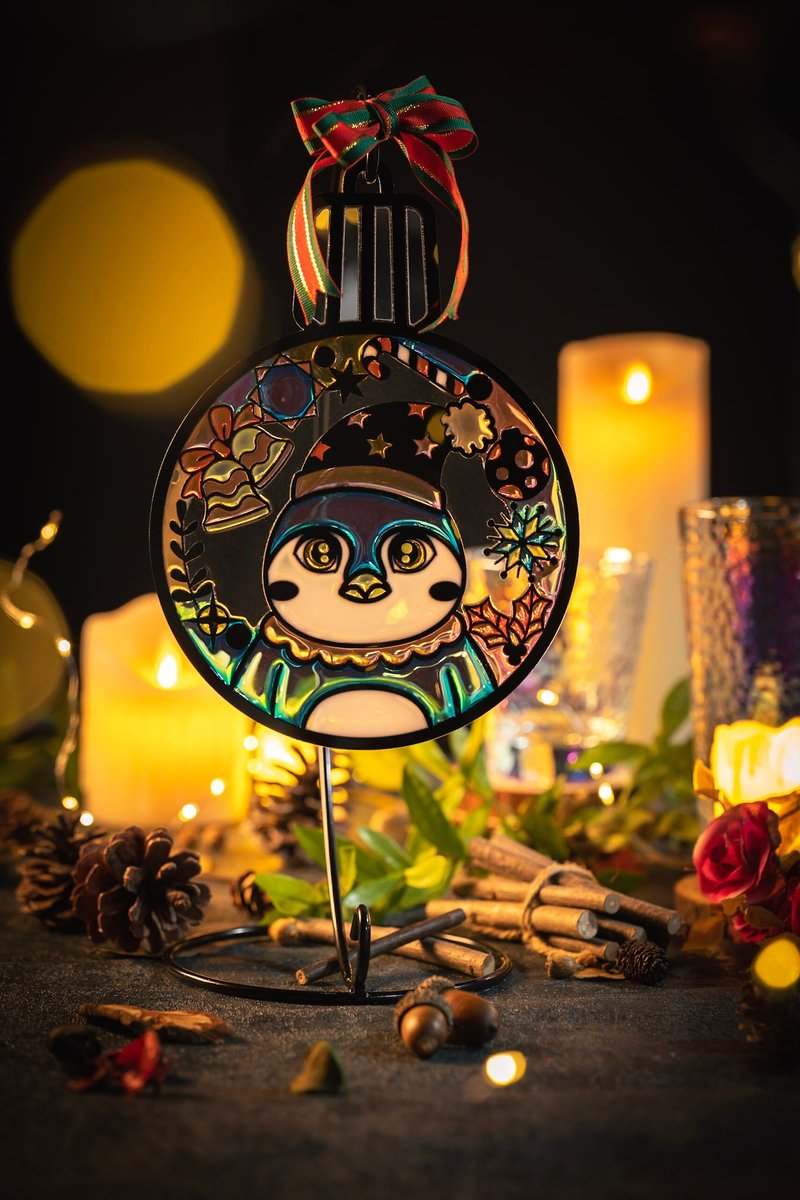 【Moko Bastet】Christmas Ball Wreath Painted Decoration penguin(Christmas Gift) - Lighting - Acrylic Multicolor