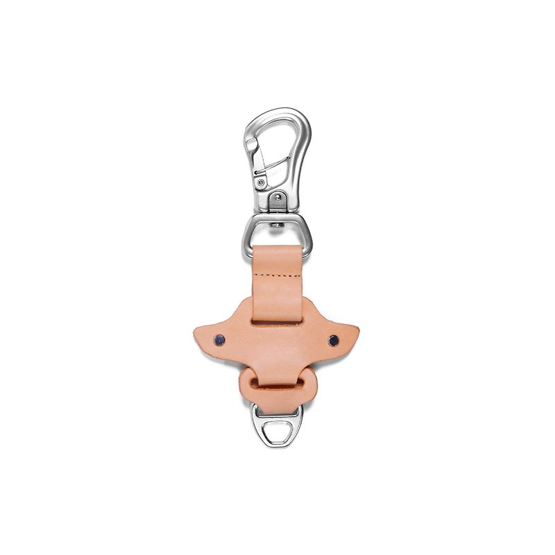 oqLiq - Aura Protection - spine key ring (leather) - ที่ห้อยกุญแจ - หนังแท้ สีกากี