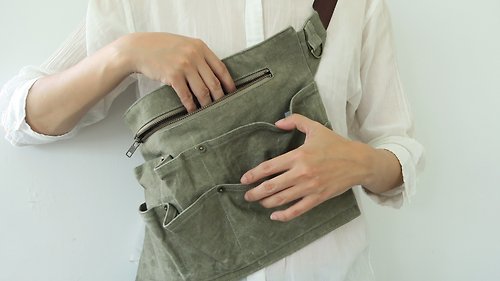 家作 homemade 腰間工具袋 | 帆布 | 礦石綠