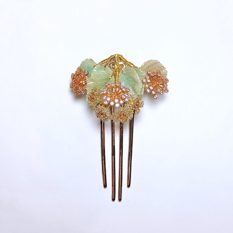 [Jewelry Box] European viburnum flower. Art Nouveau/Art Nouveau/Vintage hair accessories. bridal tiara - เครื่องประดับผม - เครื่องประดับพลอย สีทอง