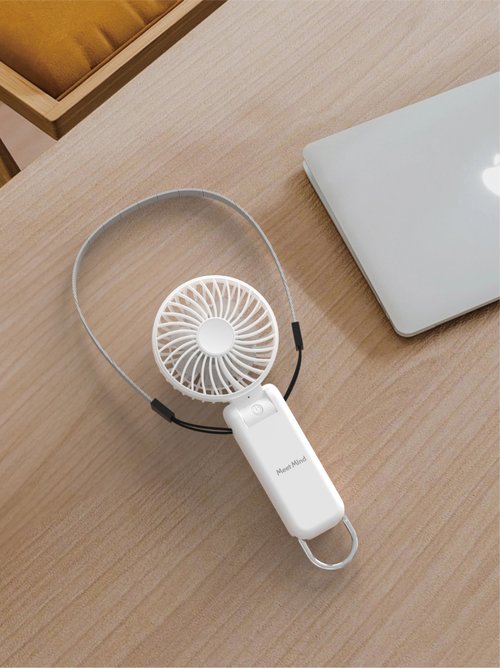 Meet Mind 臺灣 Meet Mind USB充電可折疊/掛扣雙扇葉涼風扇