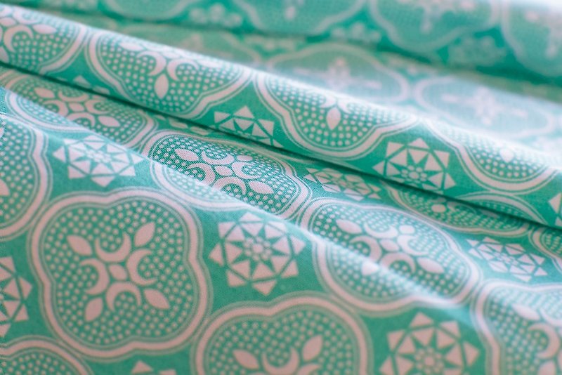 Printed Fabric / Begonia Glass Pattern / Jade Green - Knitting, Embroidery, Felted Wool & Sewing - Cotton & Hemp 
