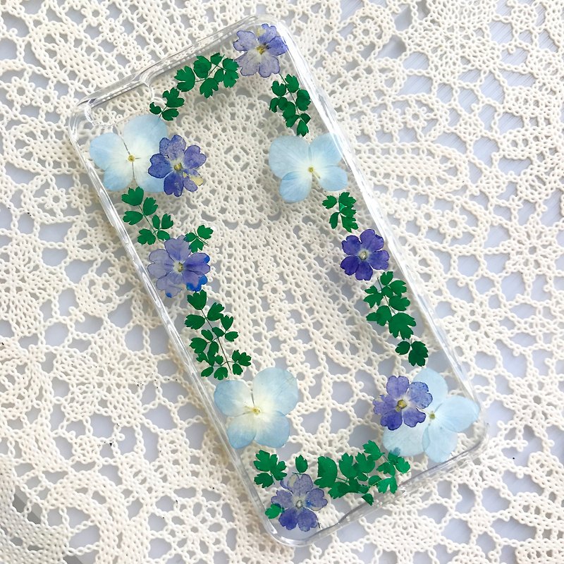 iPhone 7 Dry Pressed Flowers Case Blue Flower case 019 - Phone Cases - Plants & Flowers Blue