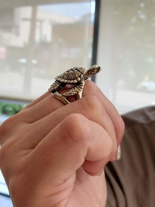 Turtle ring with hot sale moving parts