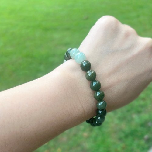 青宸芝Jade Treasure Box ||沉穩之美||正宗老油青糯化翡翠手串-緬甸天然A貨翡翠