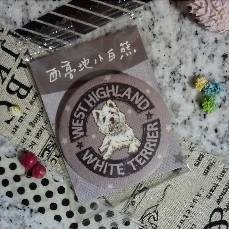 ブローチ磁石（オプション3）〜-logoシリーズウエスト・ハイランド・ホワイト・テリア - マグネット - 金属 