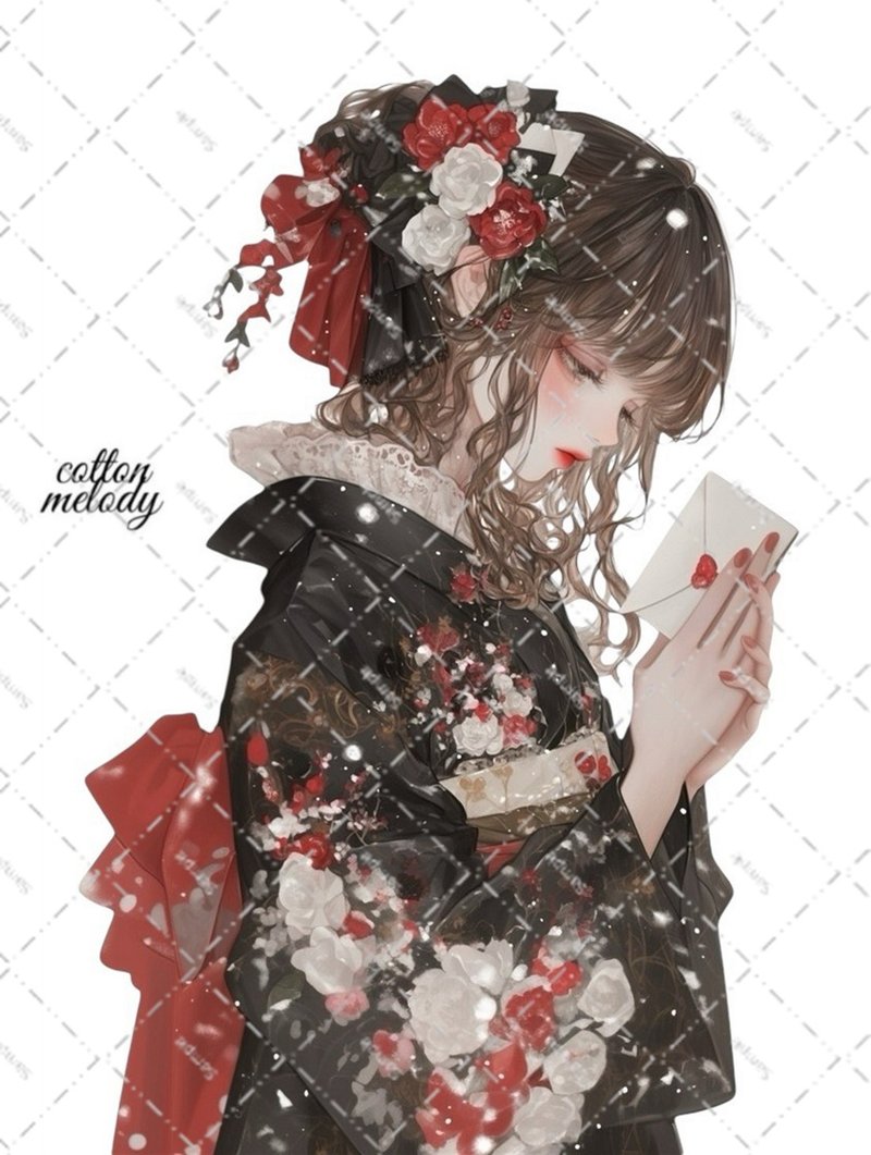 original sticker no.7208 人物ステッカー オリジナルステッカー 人物ステッカー 女の子ステッカー オリジナル人物ステッカー - 貼紙 - 紙 