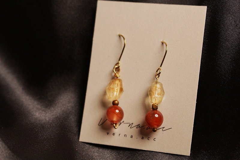 Gemstone Earrings & Clip-ons Red - verna.acc/summer jelly