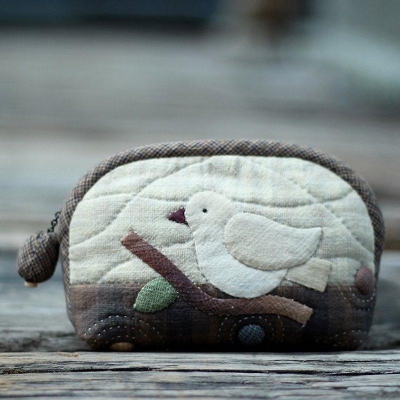 ❖ handmade material package - whistling birds Rustic Style debris bag ❖ - Knitting, Embroidery, Felted Wool & Sewing - Cotton & Hemp Khaki