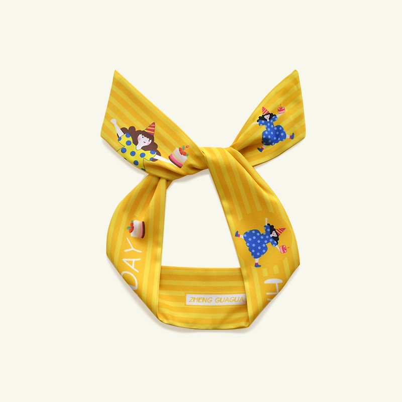 Happy Birthday Cute Rabbit Earband Headband Scarf Scarf Birthday Gift Box - Hair Accessories - Cotton & Hemp Yellow
