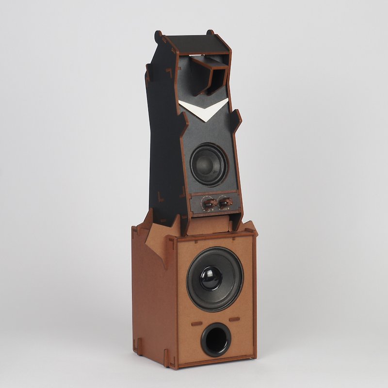 Stereo Puzzle - Mono Black Bear Speaker with Woofer (1.1 Channel) - Speakers - Wood Black