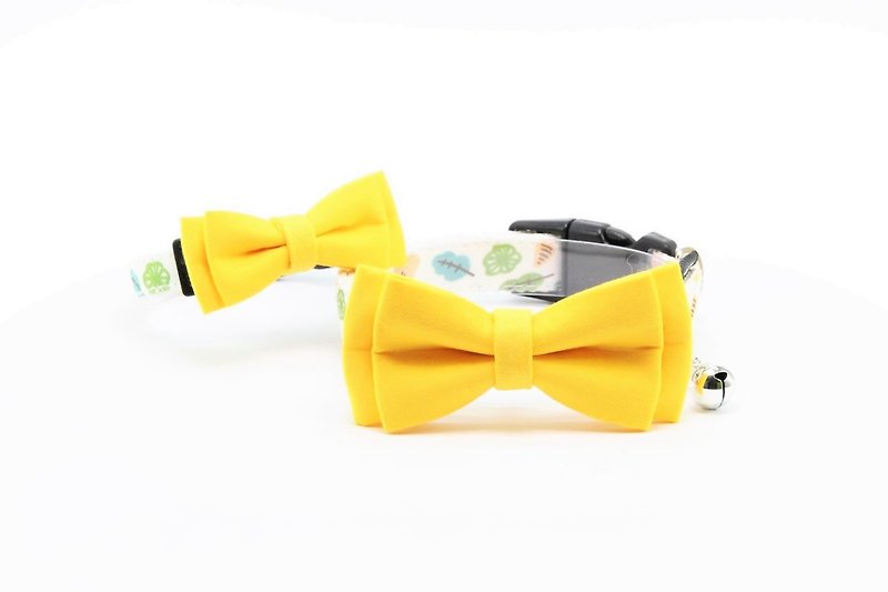 [Japanese Bow Tie Necklace] Bird Yellow Bowtie - Happy Accessories for Furry Kids - Collars & Leashes - Other Materials 