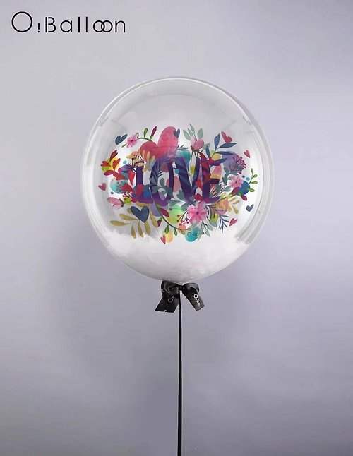 O!Balloon BLOSSOM GARDEN WITH FEATHER 花園羽毛 情人節
