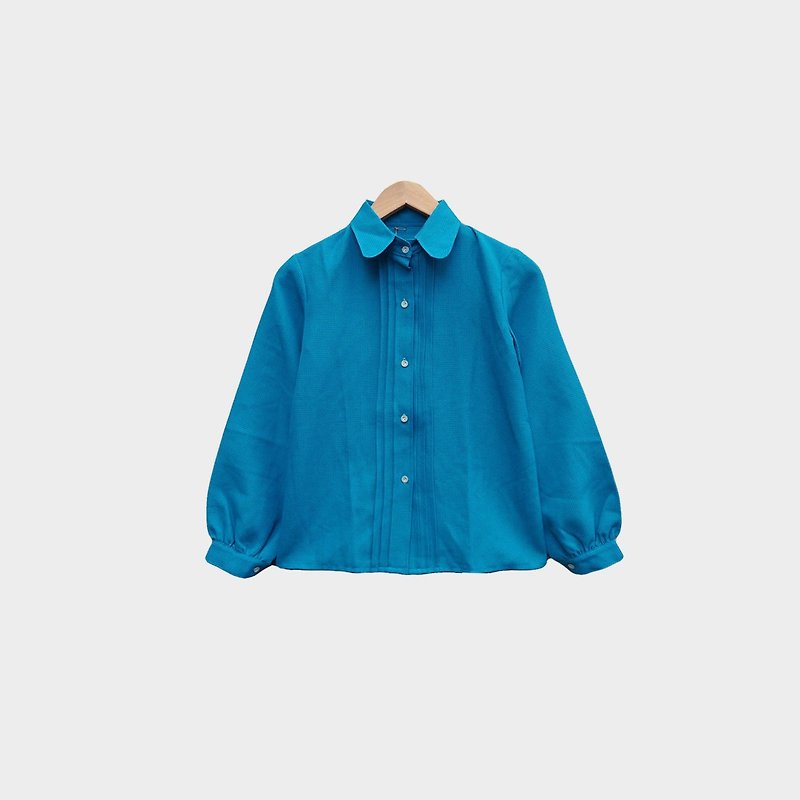 Vintage navy blue shirt jacket - เสื้อเชิ้ตผู้หญิง - เส้นใยสังเคราะห์ สีน้ำเงิน