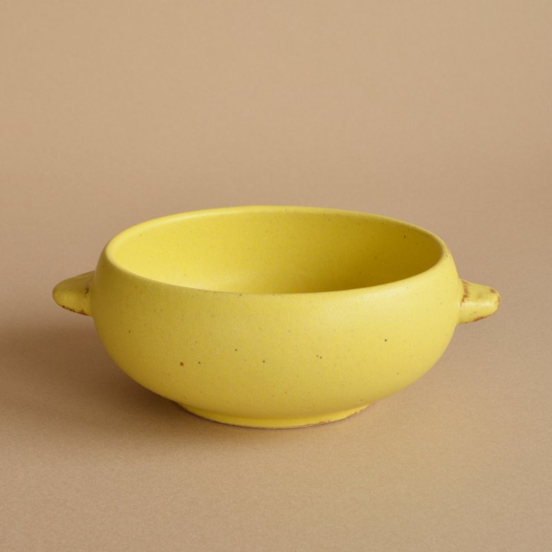 Round oven bowl Yellow bakeware | Gratin dish | Soup bowl - ถ้วยชาม - ดินเผา สีเหลือง