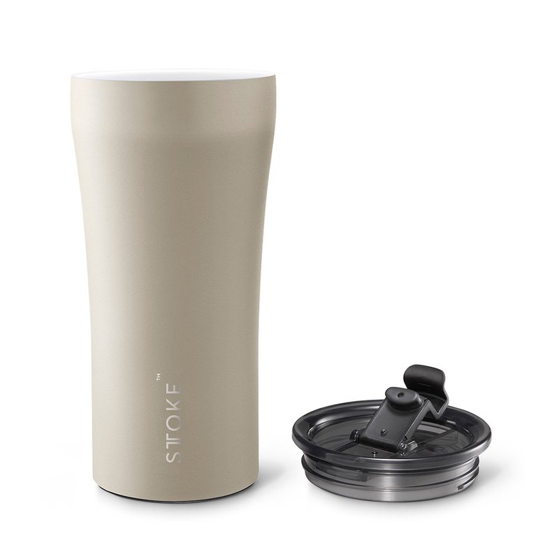 【STTOKE】Premium ceramic leak-proof tumbler 16oz / 460ml (taupe) - Vacuum Flasks - Stainless Steel 