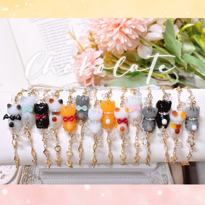 (Customized/Customized according to drawings) Three-dimensional cat bracelet customized gift - สร้อยข้อมือ - เรซิน หลากหลายสี