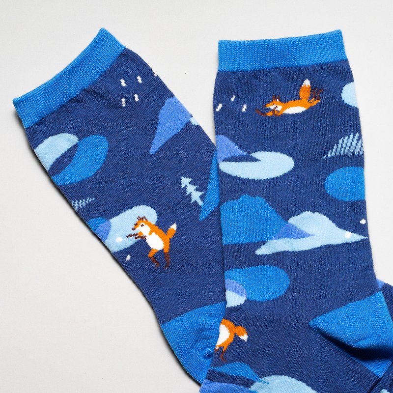 Cotton & Hemp Socks Blue - Ocean Ocean | Illustration Cotton Socks Glacier Blue