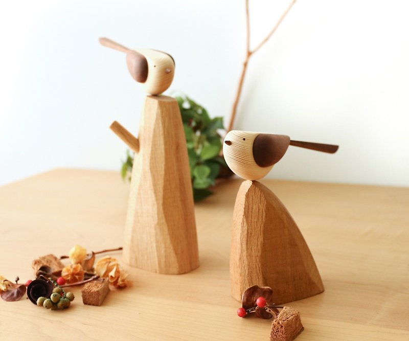 Asahikawa Craft Craft Bird decoration - ของวางตกแต่ง - ไม้ 