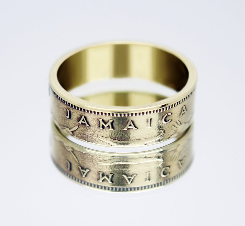 Jamaica Coin Ring half penny 1964 coin rings for men coin rings for women - 戒指 - 其他金屬 