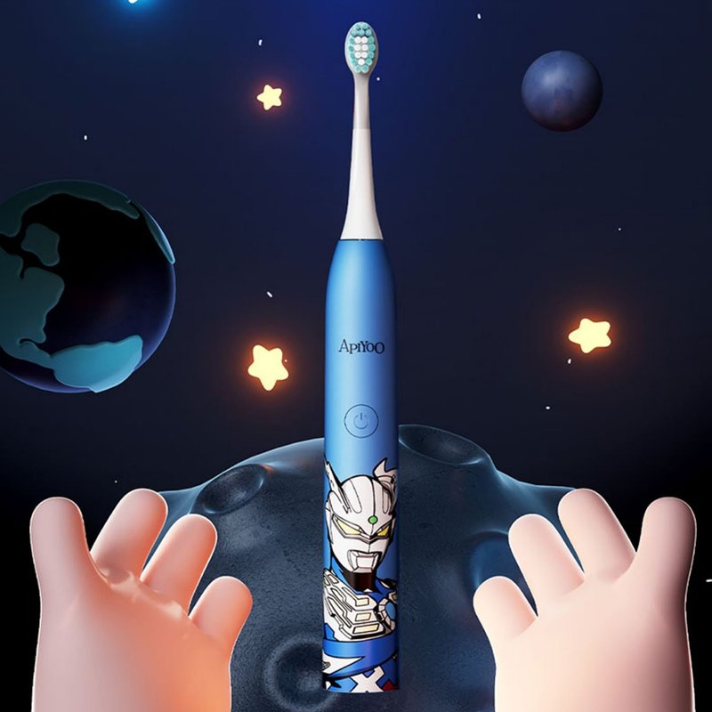 [Free Shipping] Aiyou Ultraman Children's Electric Toothbrush 3 to 6-8 years old 12 years old and above Automatic Soft Bristles - แปรงสีฟัน - วัสดุอื่นๆ 