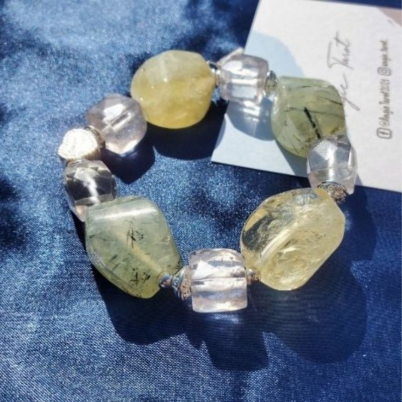 Spot Lucky Bracelet [Prosperous Cause Lucky] Grape Stone Citrine Light Amethyst White Crystal - Bracelets - Gemstone Yellow