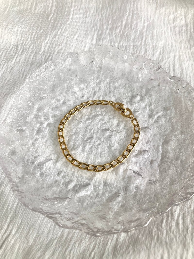 【 日本直送　名牌中古包 】Christian Dior クリスチャン ディオール ブレスレット ゴールド チェーン vintage ヴィンテージ z4nt73 - 手鍊/手環 - 其他材質 金色