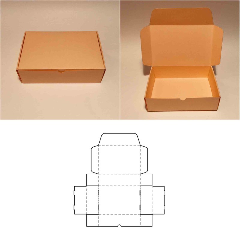 Rectangle box template, rectangular box, shoes box, shipping box, A4, A3, SVG - 圖文模板設計 - 其他材質 