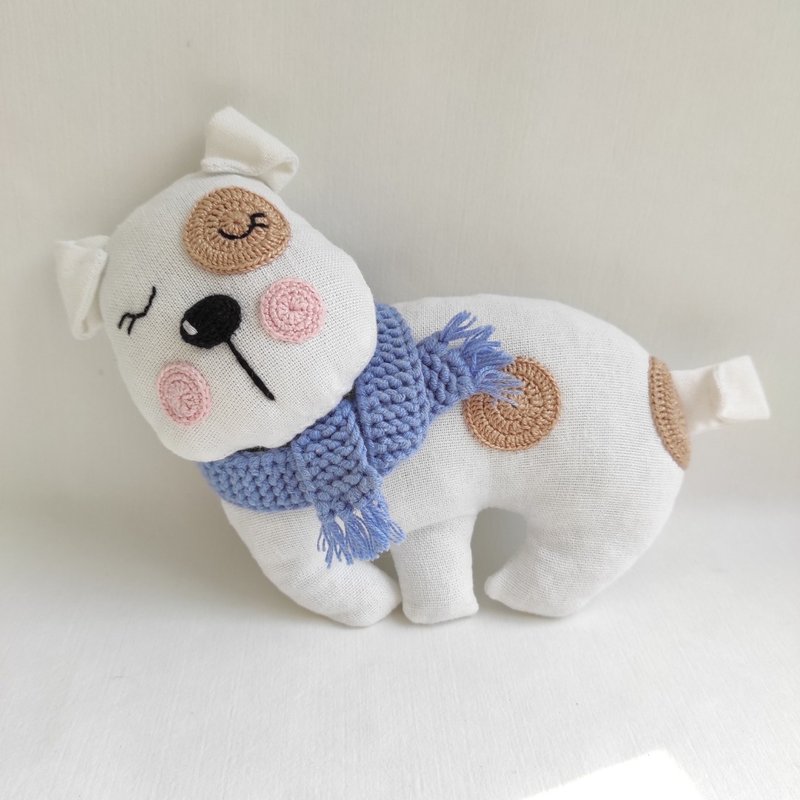 handmade toy dog, puppy, baby toy - ของเล่นเด็ก - วัสดุอีโค ขาว