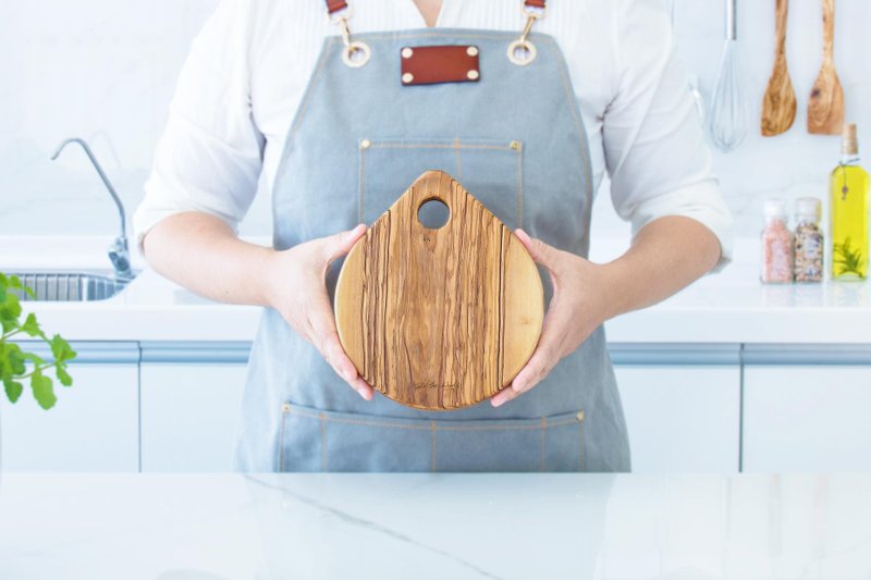 Wood Serving Trays & Cutting Boards Brown - Water drop 6 inch olive wood dessert plate-18.5 cm