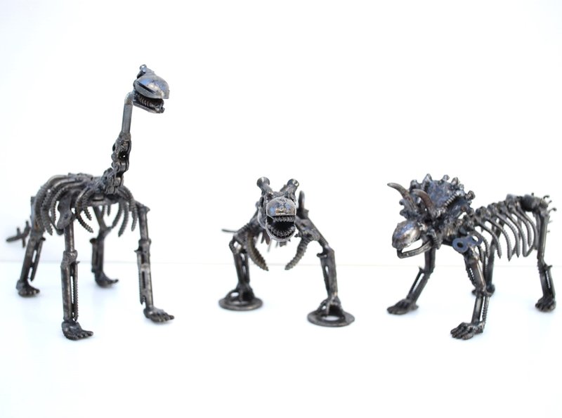 Sell all 3 Dinosaurs Sculpture, Gift For Anniversary, Wow gift for Son - 擺飾/家飾品 - 其他金屬 