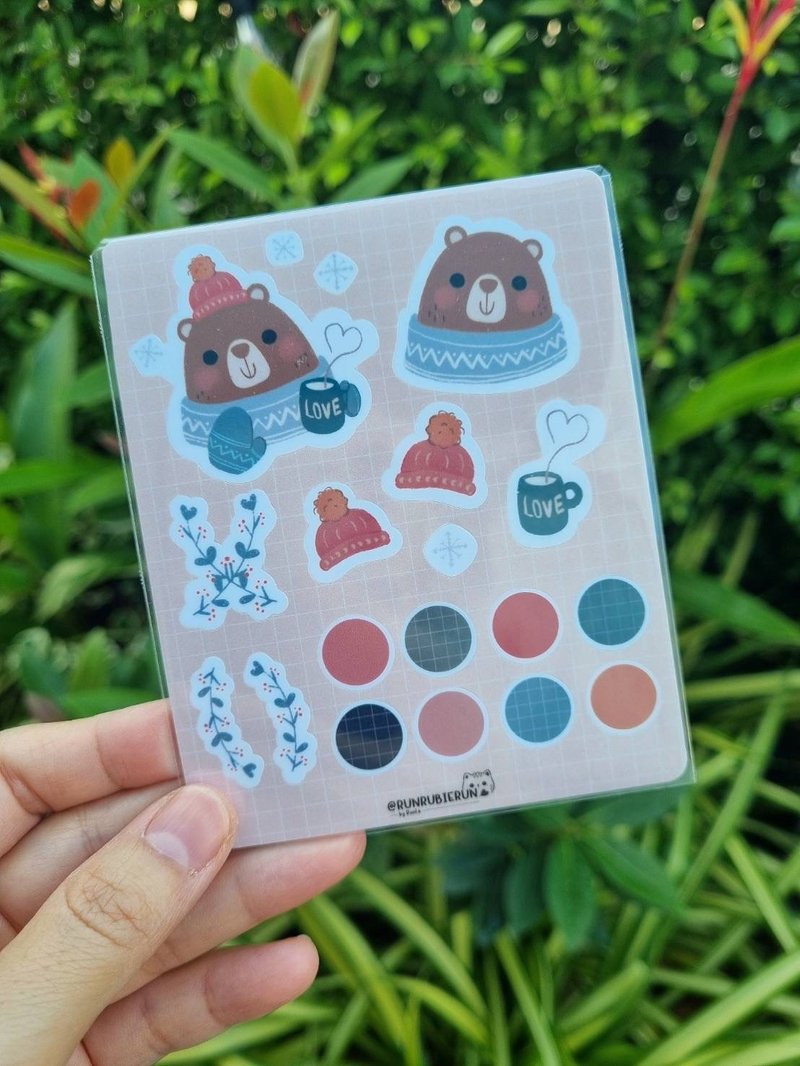 Mini sticker 2 bear. - 貼紙 - 紙 多色