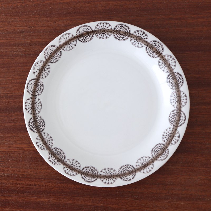 Swedish Gefle Bollar Brown Flower Ball Dinner Plate - Plates & Trays - Pottery Brown