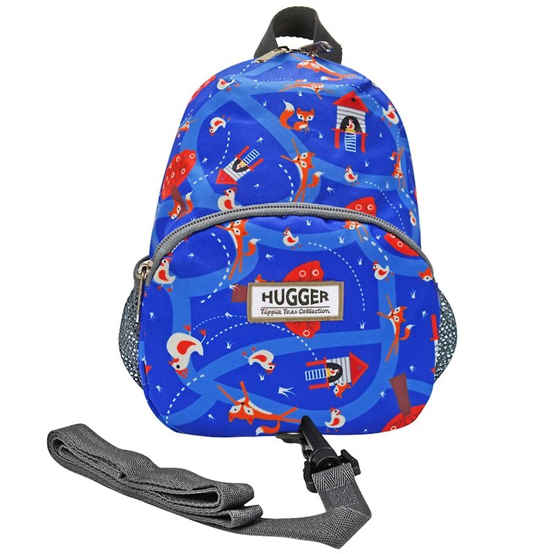 【HUGGER】Toddler Backpack With Safety Leash - Forest Fox - Backpacks & Bags - Nylon Blue