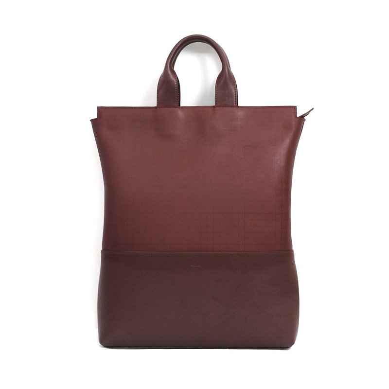 กระเป๋าถือ HAN Bag #CUTTING MAT #RED WINE - กระเป๋าถือ - ยาง สีแดง