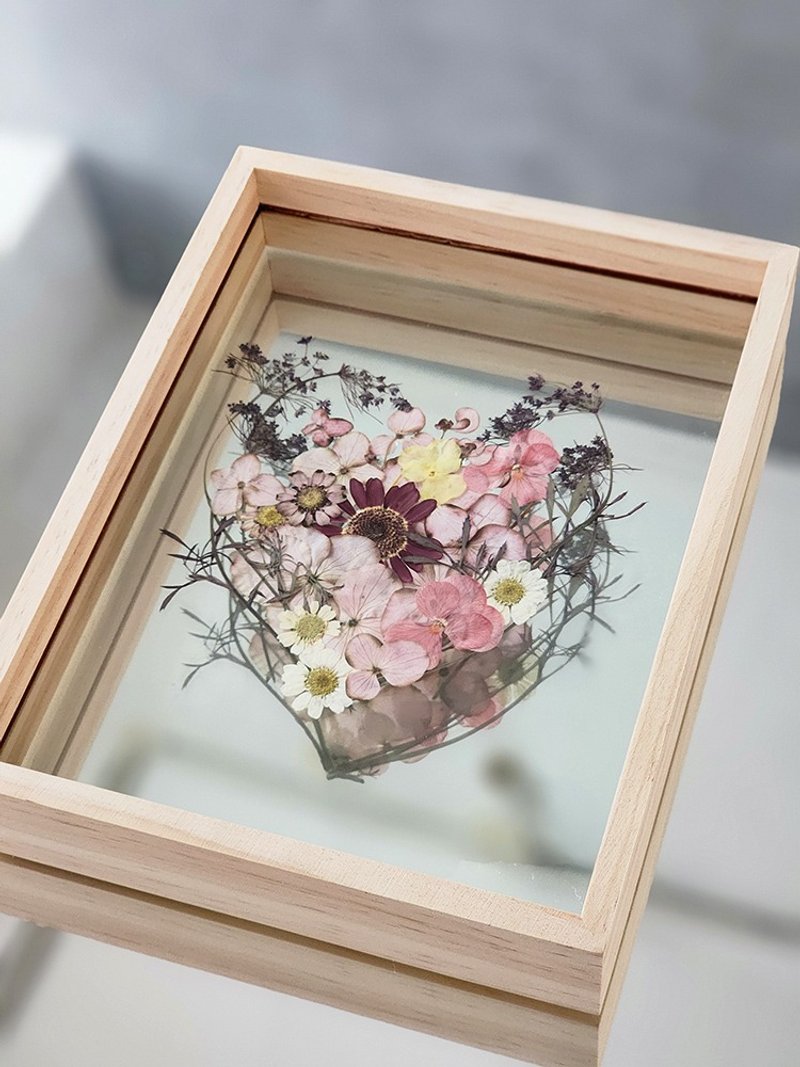 Solid wood flower frame | Wish | flower specimens - ช่อดอกไม้แห้ง - พืช/ดอกไม้ สึชมพู