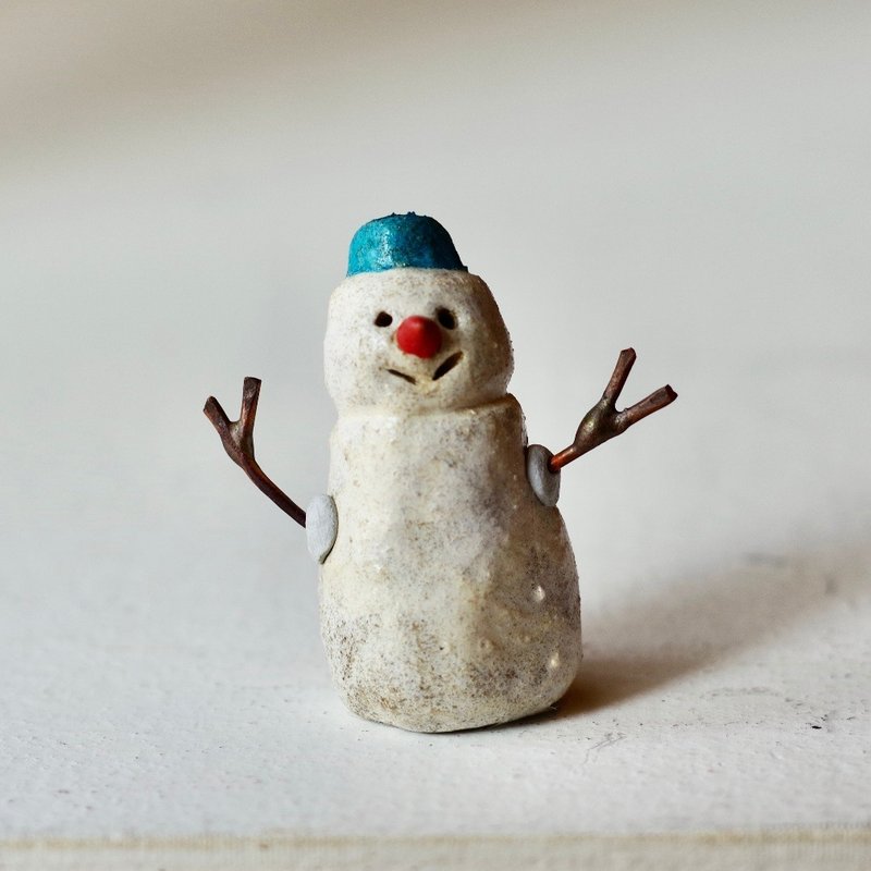 Ring holder Snowman with blue hat - General Rings - Pottery Blue