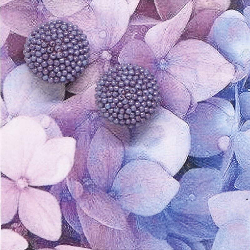 經典古麗珠耳環-L-701冰霧紫 - 耳環/耳夾 - 其他材質 紫色