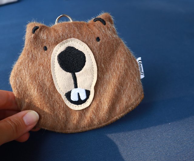 Beaver key&card pouch / small adorable animal coin purse / Wetland stuffs