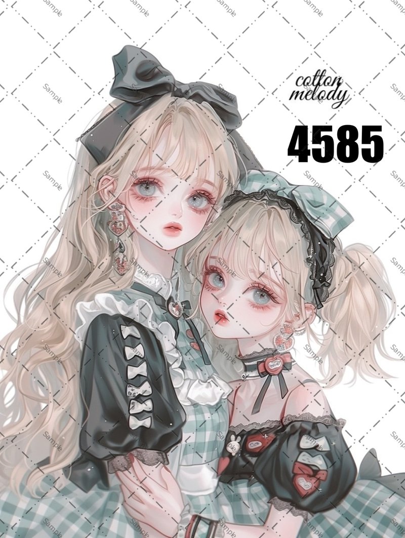 original sticker no.4585 人物ステッカー オリジナルステッカー オリジナル人物ステッカー 装飾ステッカー cotton melody - 貼紙 - 紙 