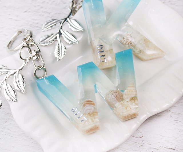 PERSONALIZED KEY CHAIN With Tassel letter Name Keychain Ocean Inspired Resin  Accessories / Beach Theme Resin Letter Keychain -  Canada