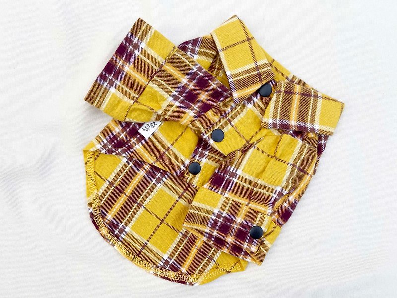 【Pet Shirt】Christmas Yellow Handsome Little Tree Pet Shirt - ชุดสัตว์เลี้ยง - ผ้าฝ้าย/ผ้าลินิน สีเหลือง