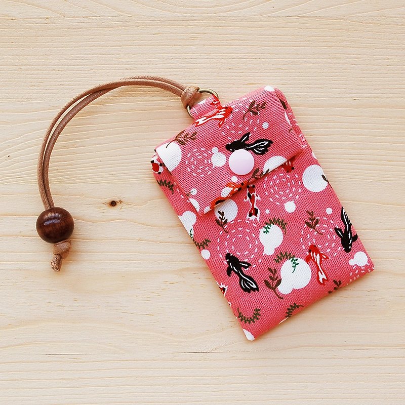 Small goldfish card bag / card card card bag - ID & Badge Holders - Cotton & Hemp Red