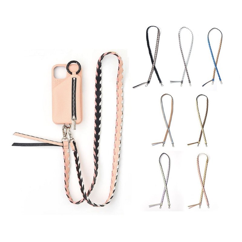 ajew design color shoulder - เชือก/สายคล้อง - หนังเทียม สึชมพู